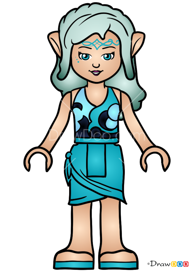 How to Draw Naida the Water Elf, Lego Elves