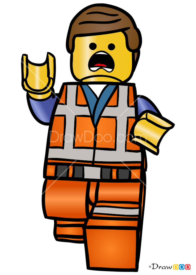 How to Draw Running Emmet, Lego Movie