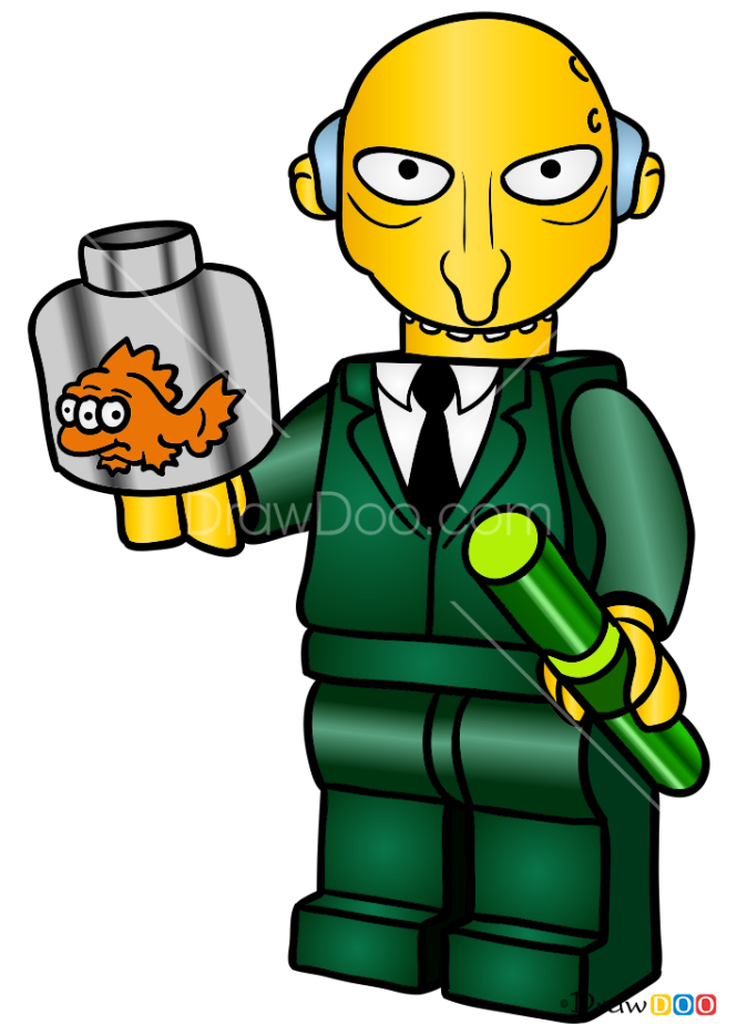 How to Draw State Comptroller Atkins, Lego Simpsons