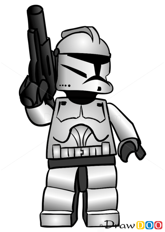 How to Draw Clone Trooper, Lego Starwars