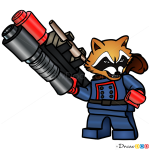 How to Draw Rocket, Lego Super Heroes