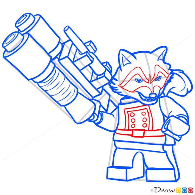 How to Draw Rocket, Lego Super Heroes