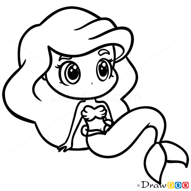 How to Draw Chibi Ariel, Mermaids