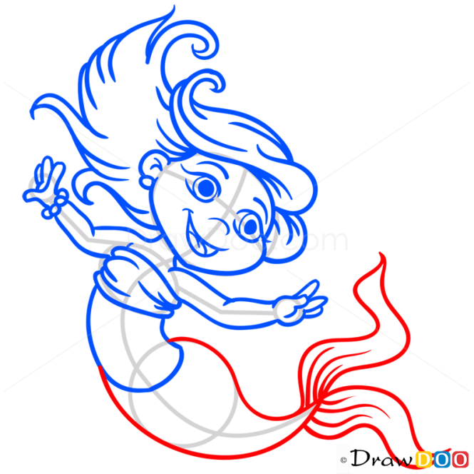 How to Draw Cartoon Mermaid, Mermaids