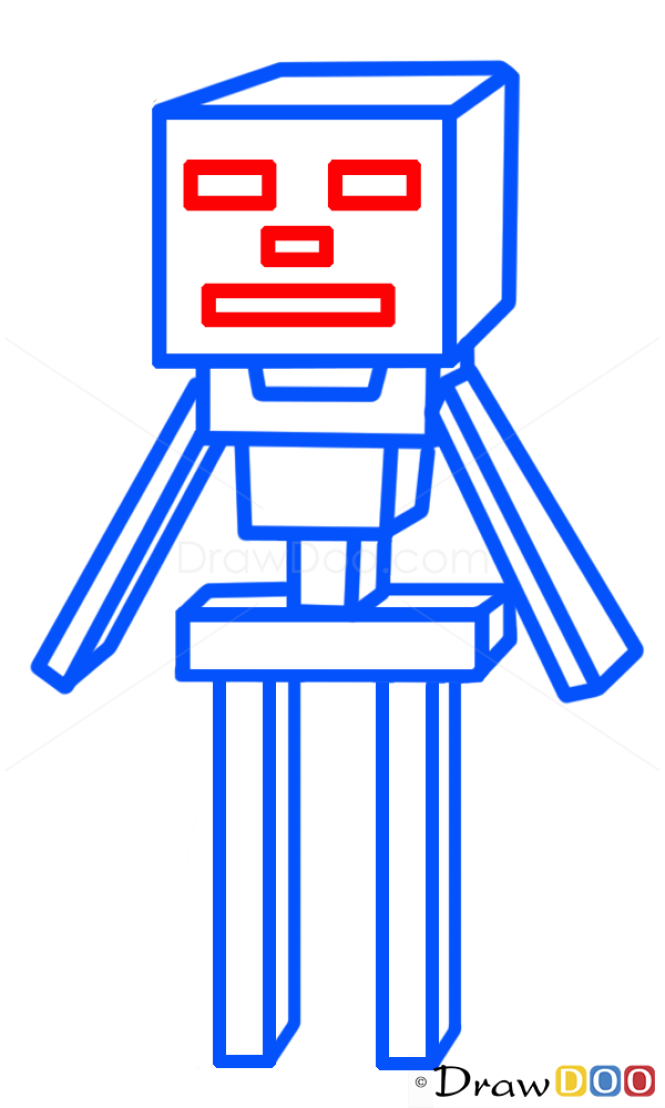 Skeleton Drawing, How to Draw Minecraft Characters