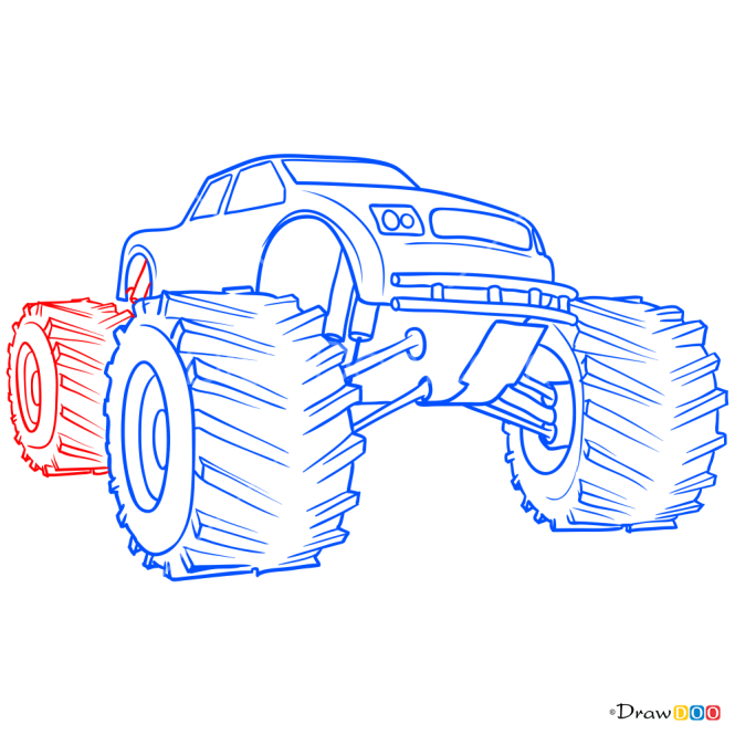 How to Draw Big Truck, Monster Trucks