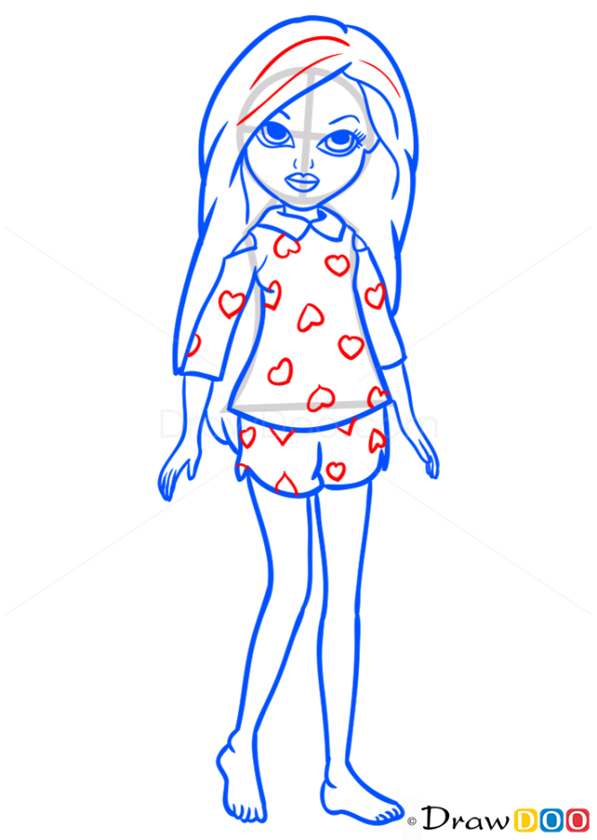 How to Draw Sophina Pajama Party, Moxie Girlz