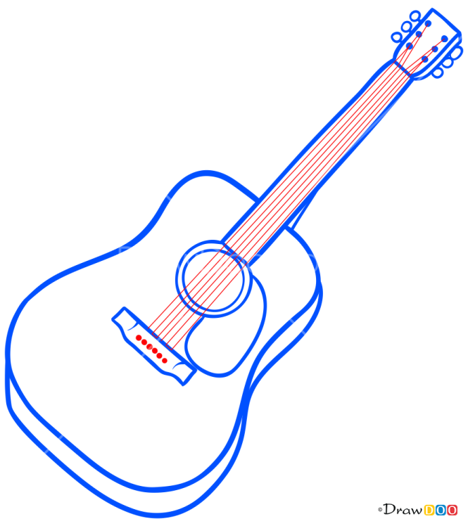 How to Draw Acoustic Guitar, Musical Instruments