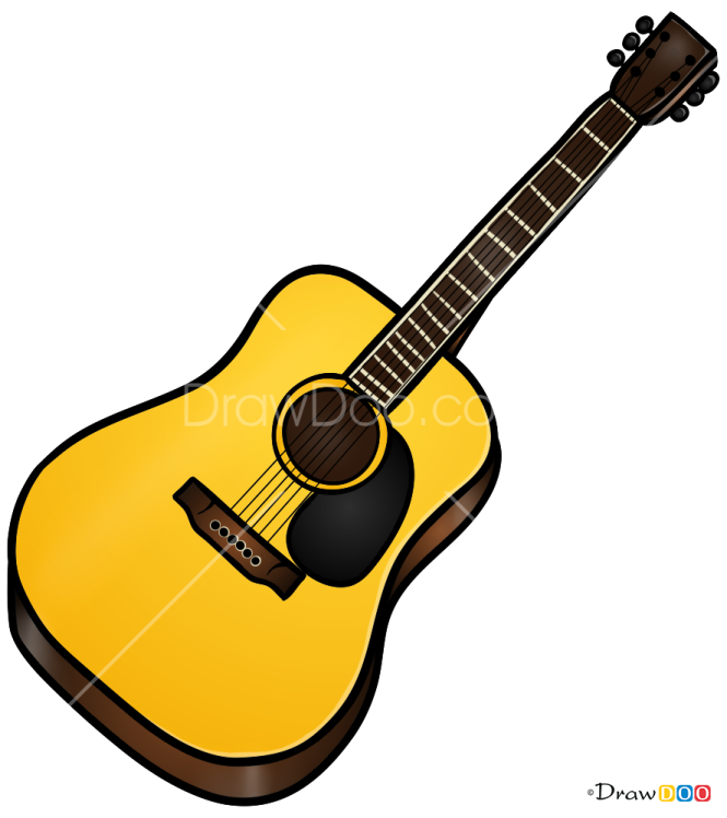 How to Draw Acoustic Guitar, Musical Instruments