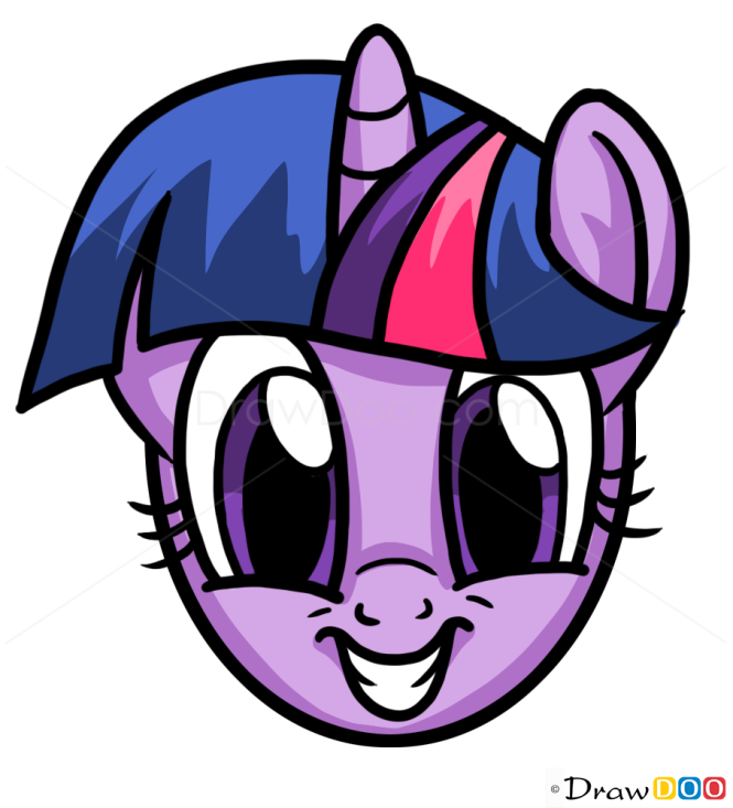 How to Draw Twilight Sparkle Face, My Little Pony