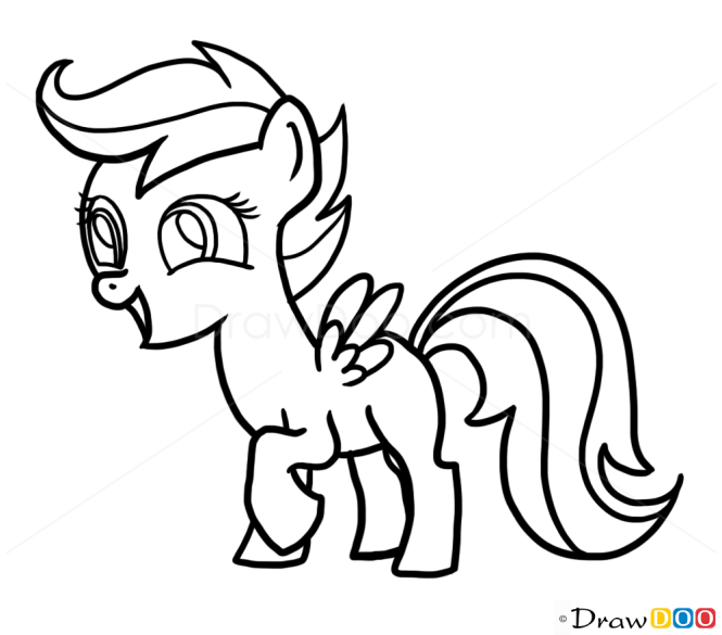 How to Draw Scootaloo, My Little Pony