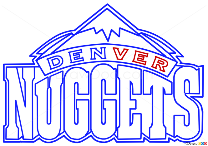 How to Draw Denver Nuggets, Basketball Logos