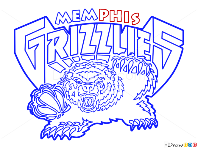 How to Draw Memphis Grizzlies, Basketball Logos