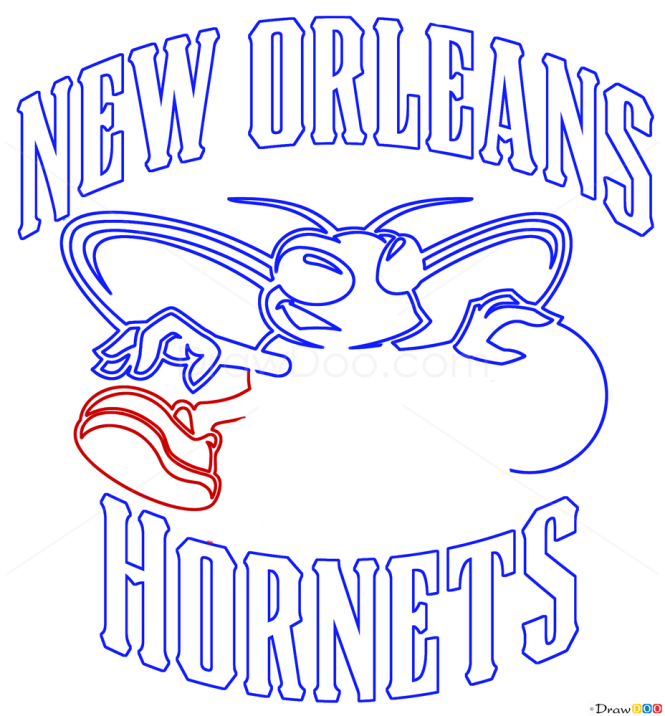 How to Draw New Orleans Hornets, Basketball Logos