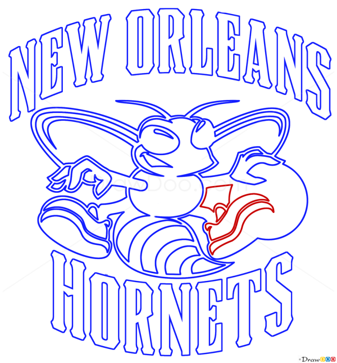 How to Draw New Orleans Hornets, Basketball Logos