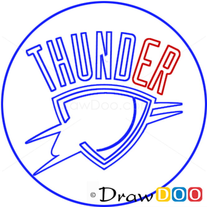How to Draw Oklahoma City Thunder, Basketball Logos