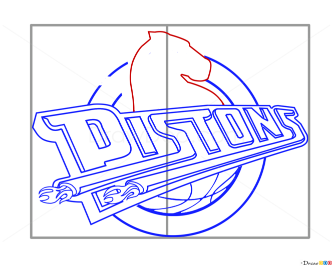 How to Draw Detroit Pistons, Basketball Logos