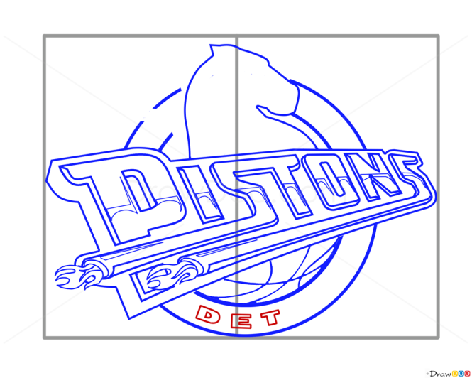 How to Draw Detroit Pistons, Basketball Logos