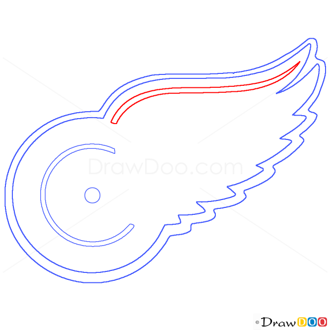 How to Draw Detroit Red Wings, Hockey Logos