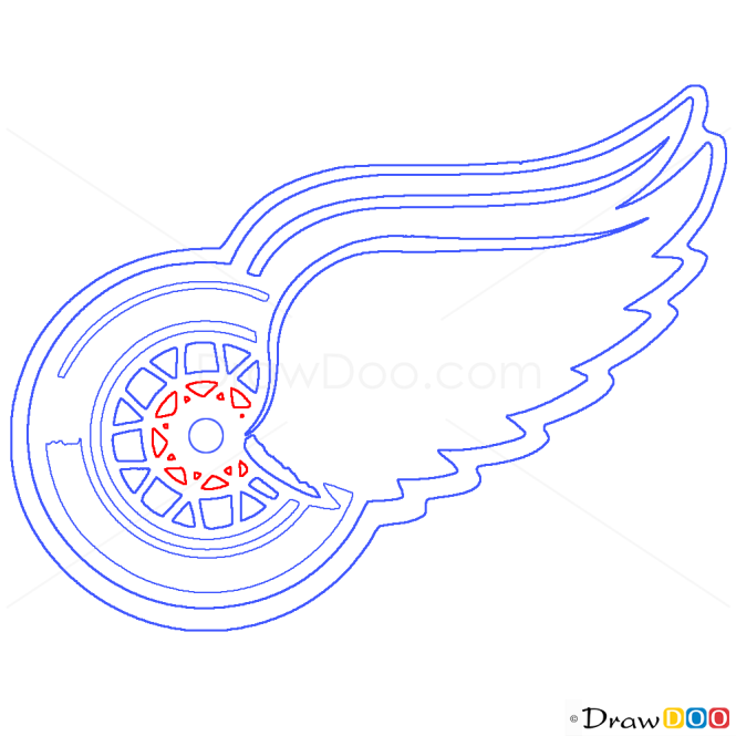 How to Draw Detroit Red Wings, Hockey Logos