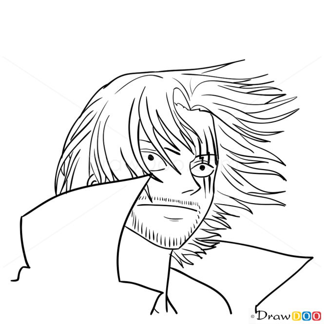 How to Draw Shanks Face, One Piece