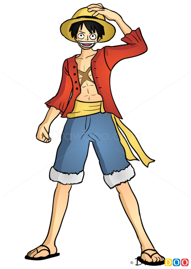 How to Draw Monkey D. Luffy, One Piece