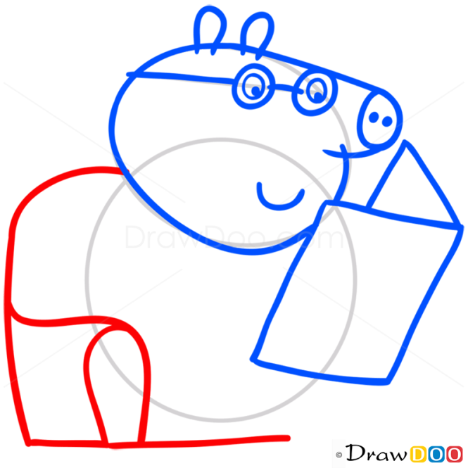 How to Draw Daddy Pig, Peppa Pig