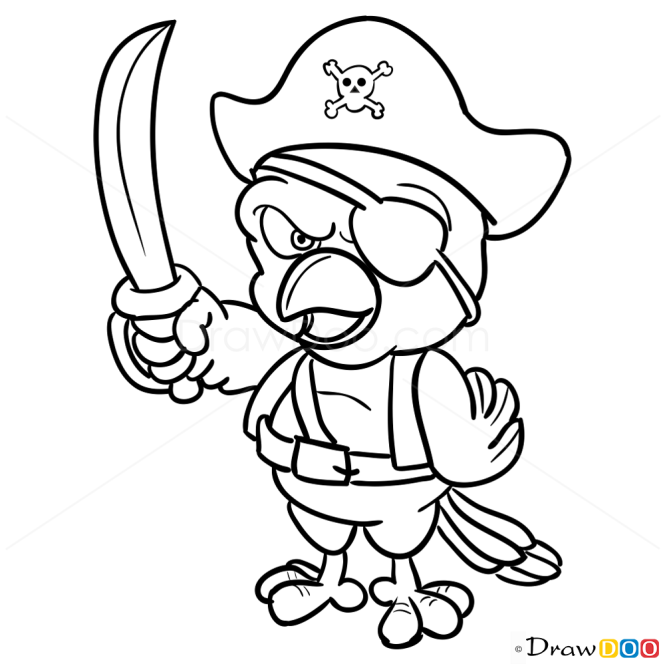 How to Draw Pirate Parrot, Pirates