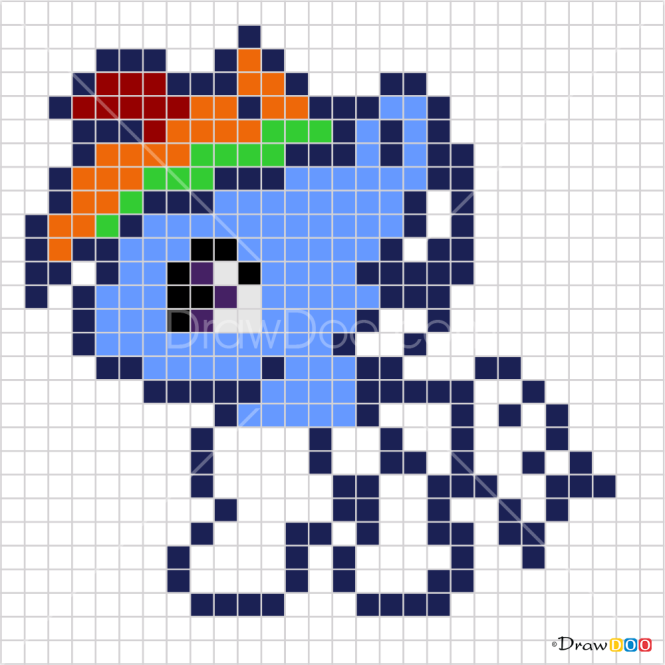 How to Draw Rainbow Dash, Pixel Cartoons