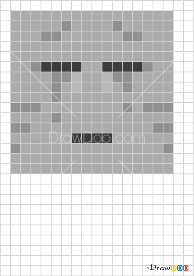 How to Draw Ghast, Pixel Minecraft