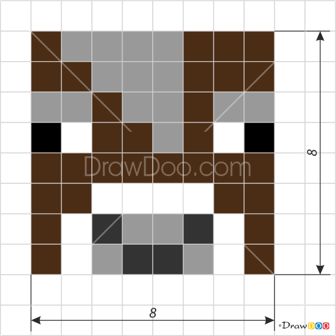 How to Draw Horse Face, Pixel Minecraft