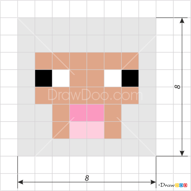 How to Draw Sheep Face, Pixel Minecraft