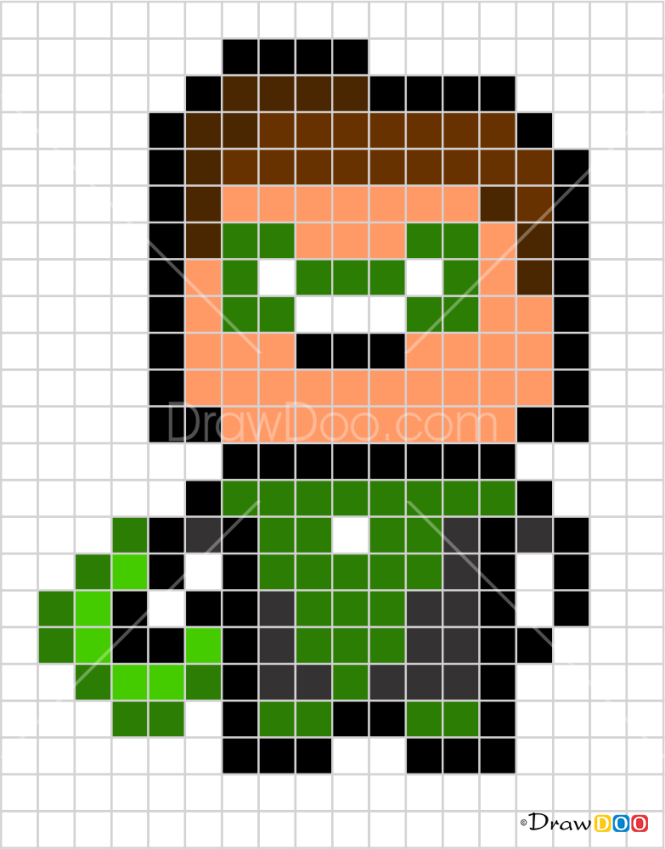 How to Draw The Green Lantern, Pixel Superheroes