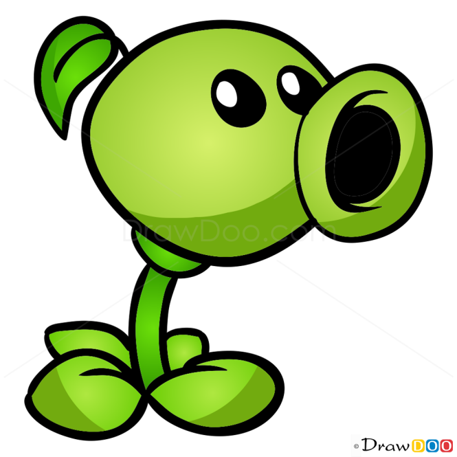How to Draw Peashooter, Plants vs Zombies