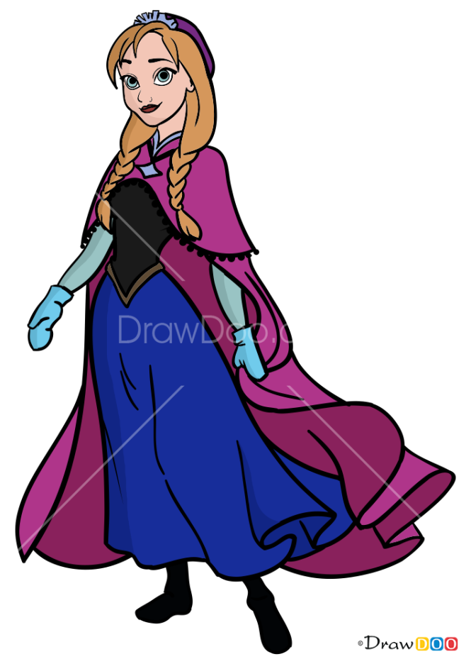 How to Draw Anna, Cartoon Princess