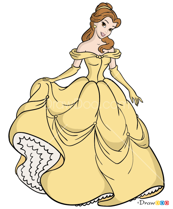 How to Draw Belle, Cartoon Princess