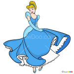 How to Draw Cinderella, Cartoon Princess