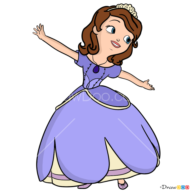 How to Draw Sofia the First, Cartoon Princess