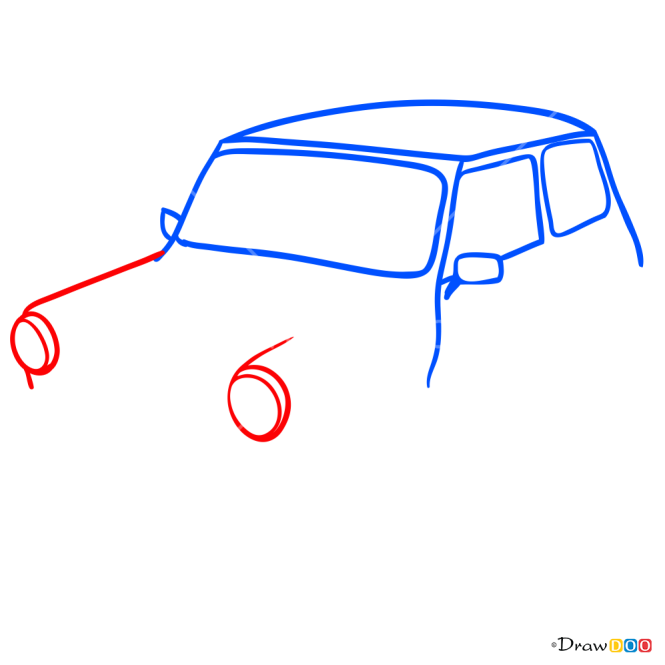 How to Draw Mini-Cooper Classic, Retro Cars