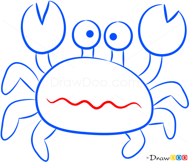 How to Draw Small Crab, Sea Animals