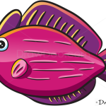 How to Draw Pink Fish, Sea Animals