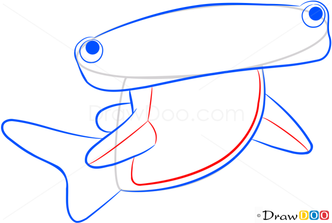 How to Draw Hammerhead Shark, Sea Animals