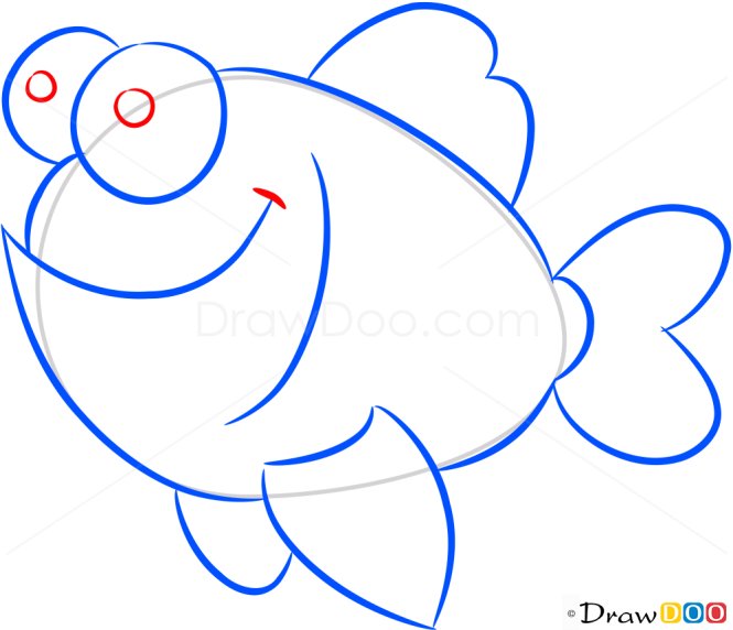 How to Draw Happy Fish, Sea Animals