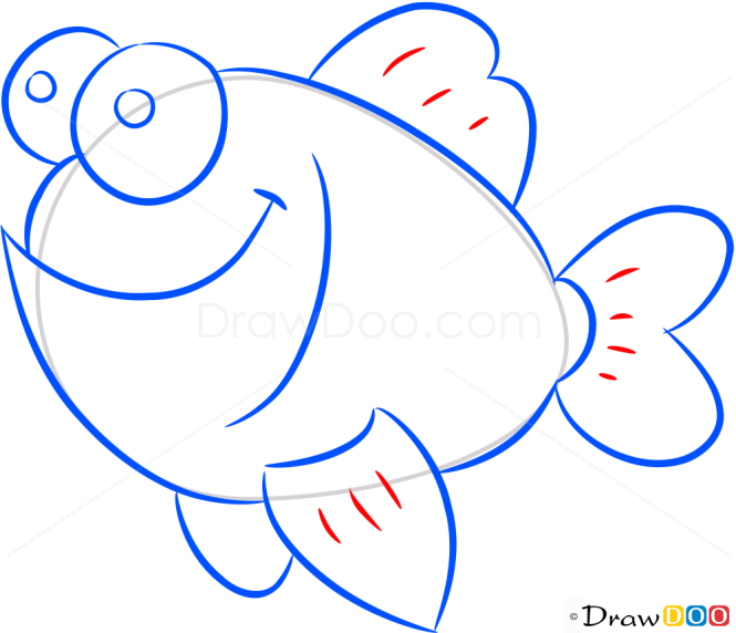 How to Draw Happy Fish, Sea Animals