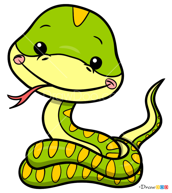 How to Draw Cute Little Snake, Snakes
