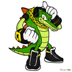 How to Draw Vector the Crocodile, Sonic the Hedgehog