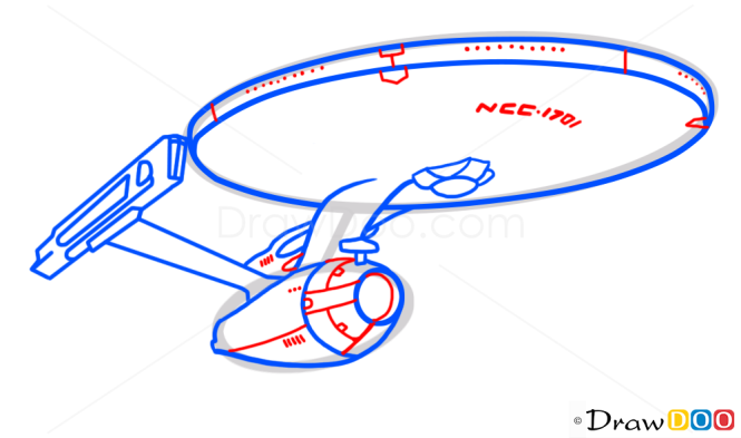 How to Draw USS Enterprise, Star Trek, Spaceships