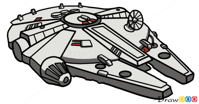 How to Draw Millennium Falcon, Star Wars, Spaceships