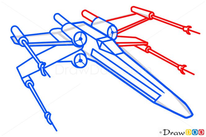 How to Draw X-Wing, Star Wars, Spaceships