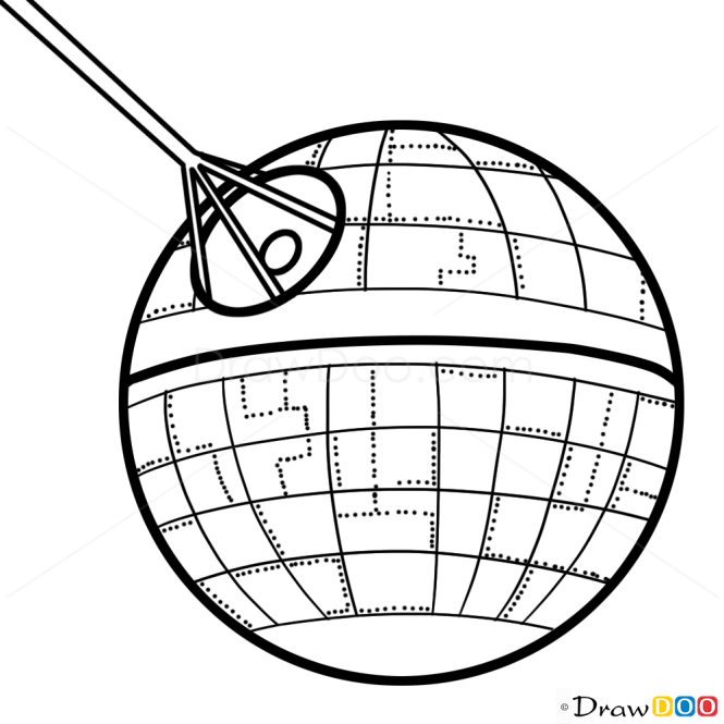 How to Draw Death star, Star Wars, Spaceships